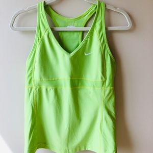 Nike Fit Dry lime green sports bra top, size L, mint condition 10 12